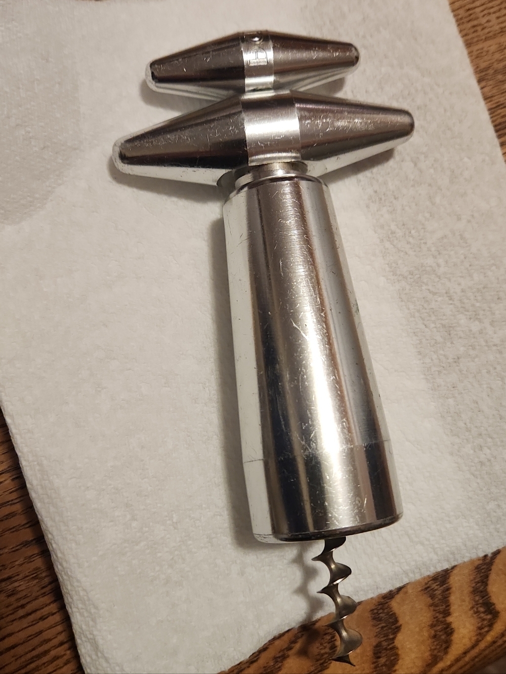 Vintage Silver T-Bar Corkscrew Bottle Opener 1950 Valezina Butterfly Corkscrew